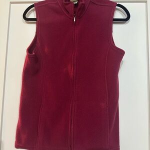L.L. Bean Burgundy Fleece Vest